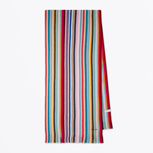 - 'Swirl Stripe' Wool Scarf - Multi