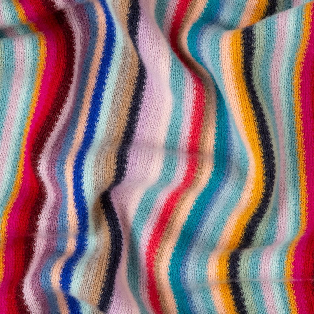 - 'Swirl Stripe' Wool Scarf - Multi