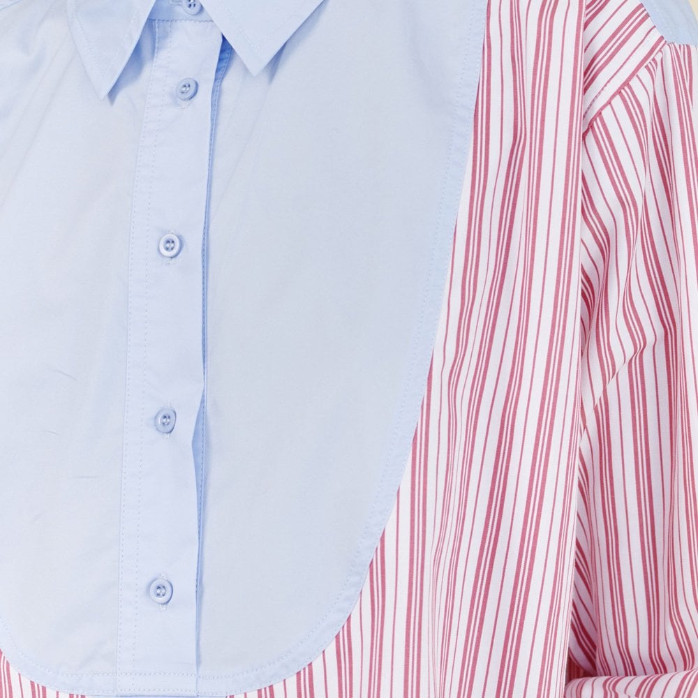 - Noel - Stripe Bib Shirt - Red/Blue