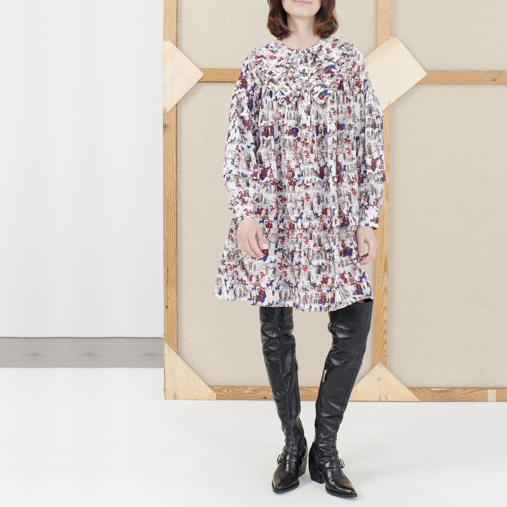Nestlia - Printed Babydoll Dress - Multi