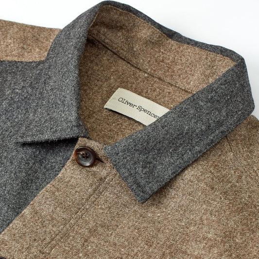 - Avery - Wool Overshirt - Beige/Grey