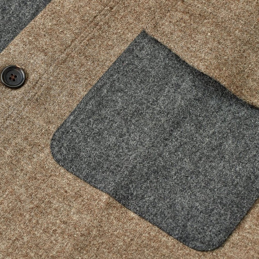 - Avery - Wool Overshirt - Beige/Grey