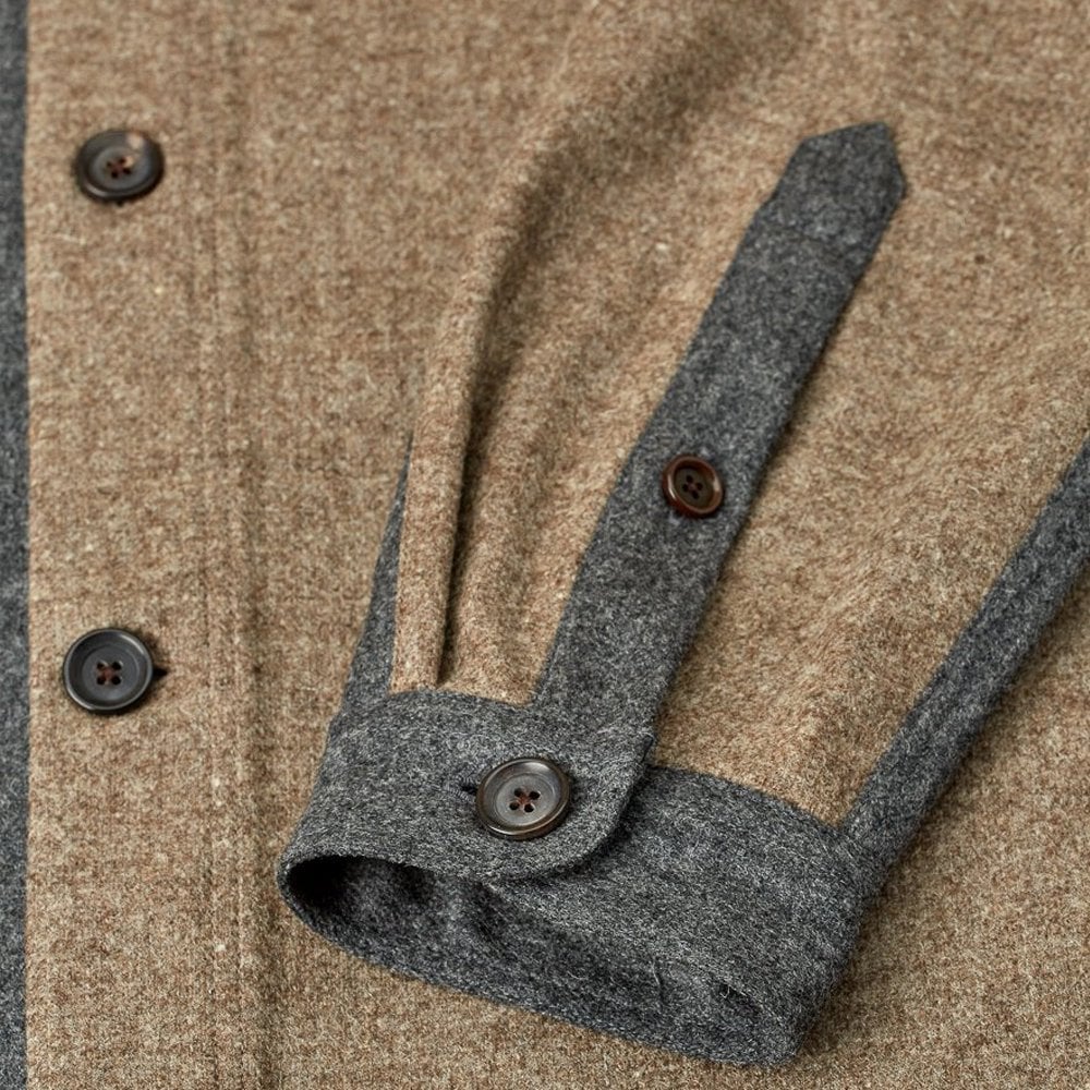 - Avery - Wool Overshirt - Beige/Grey