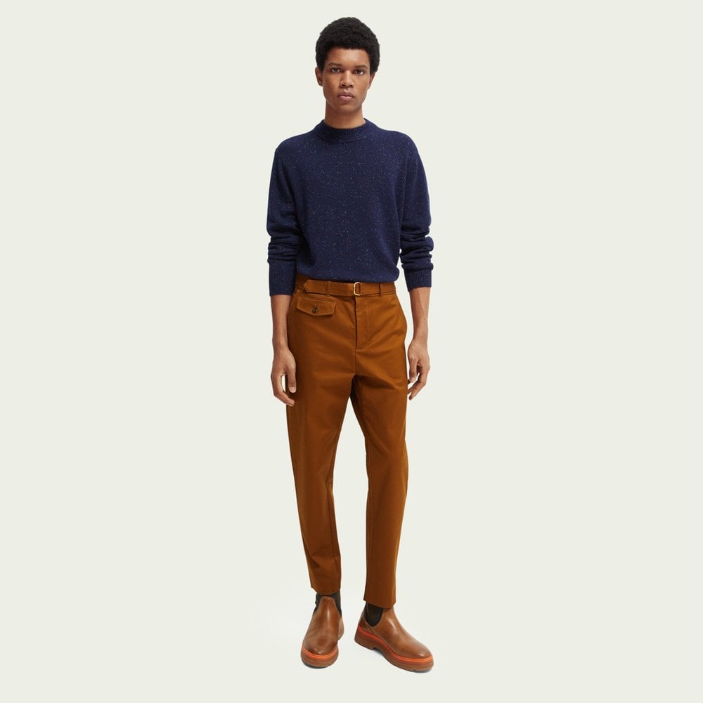 - Speckled Wool-Blend Sweater - Navy Blue