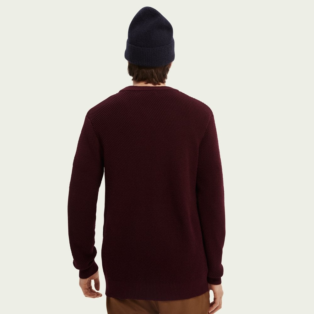 Scotch Knitted Crew-Neck Pullover - Burgundy
