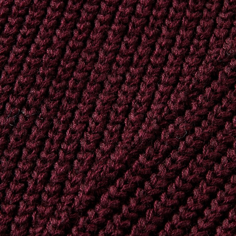 Knitted Crew-Neck Pullover - Burgundy