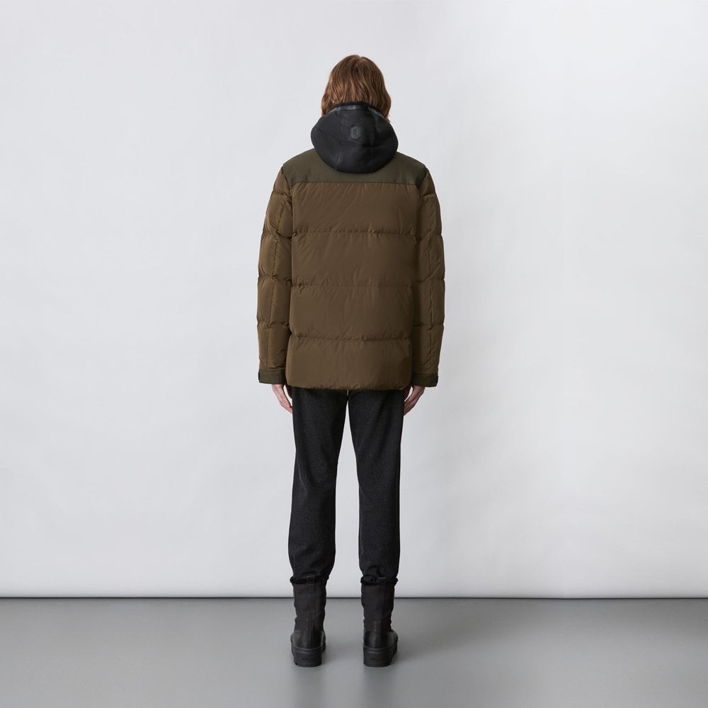 - Riley - Down Jacket with removable shearling bib - Green