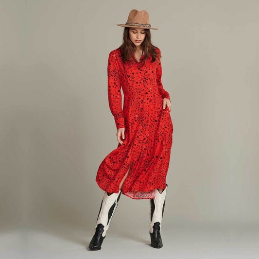 - City Charms Midi Dress - Red