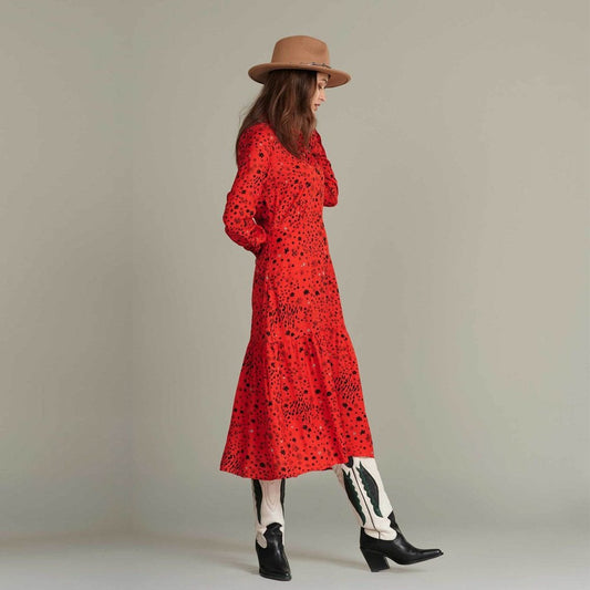 - City Charms Midi Dress - Red