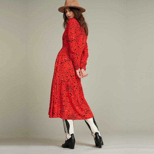 - City Charms Midi Dress - Red