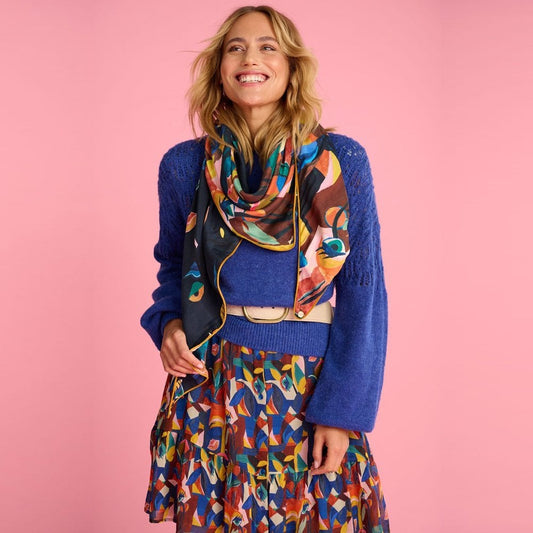 - Abstract Print Shawl - Multi