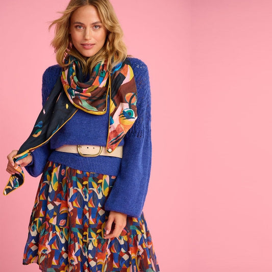 - Abstract Print Shawl - Multi