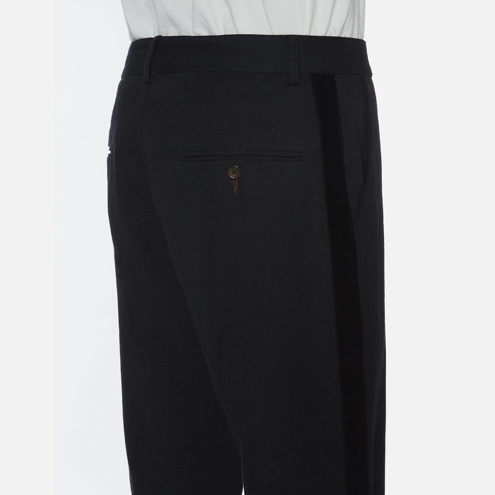- Cotton Twill Trousers - Black