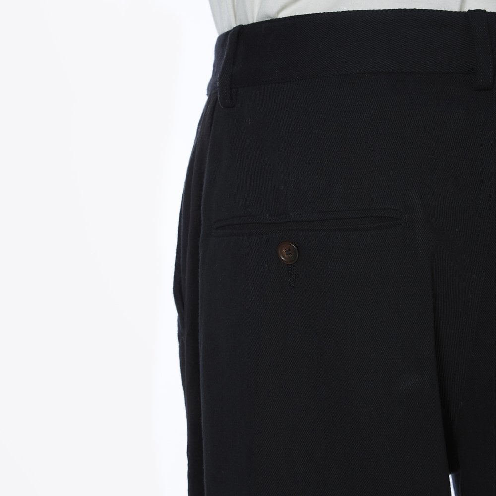 - Cotton Twill Trousers - Black