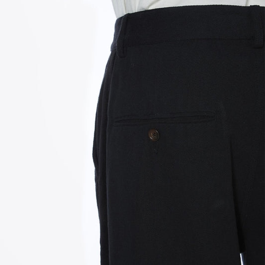 - Cotton Twill Trousers - Black