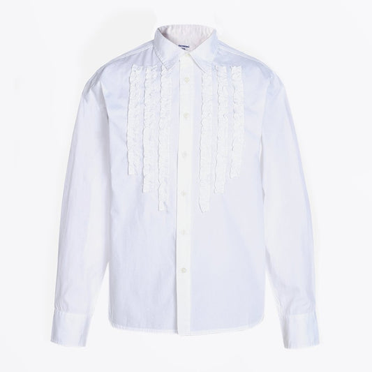 - Poplin Frill Front Shirt - White