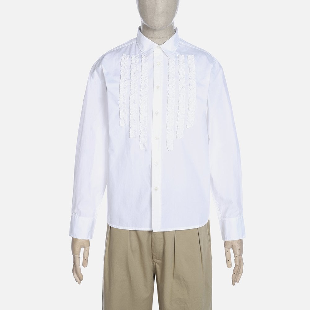 - Poplin Frill Front Shirt - White