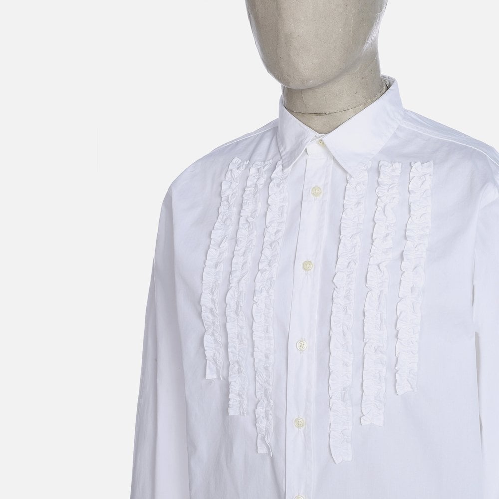 - Poplin Frill Front Shirt - White