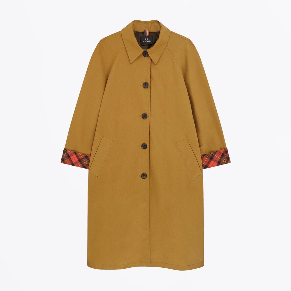 Paul Mac Coat With Turn-Up Cuffs - Khaki