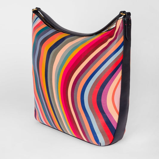 - 'Swirl' Print Leather Hobo Bag - Multi