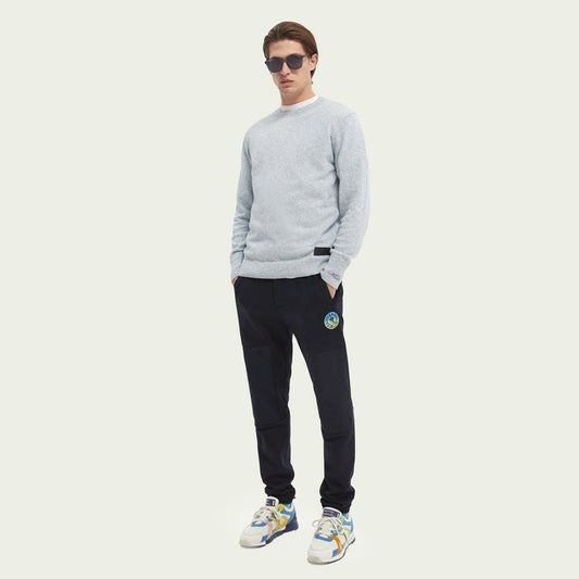 Knit Crew Neck Sweater - Blue Melange