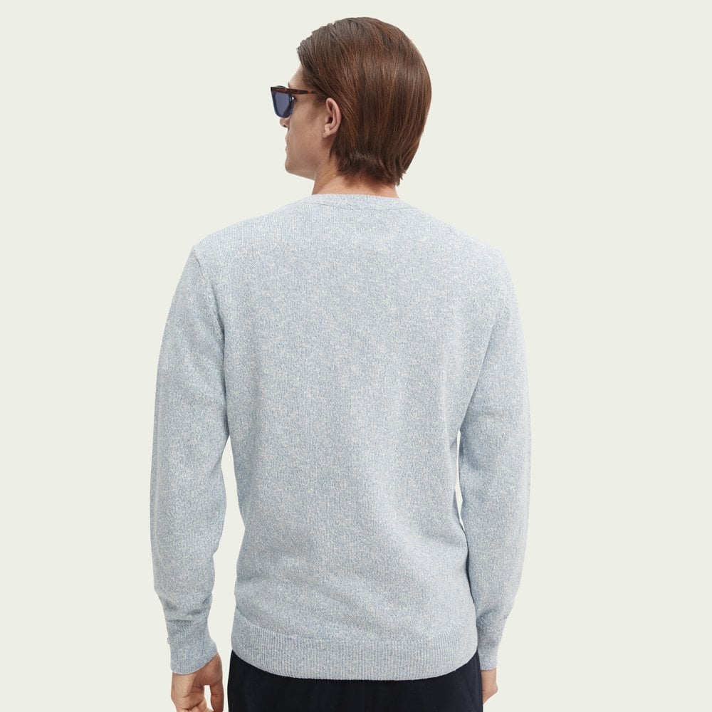 Knit Crew Neck Sweater - Blue Melange
