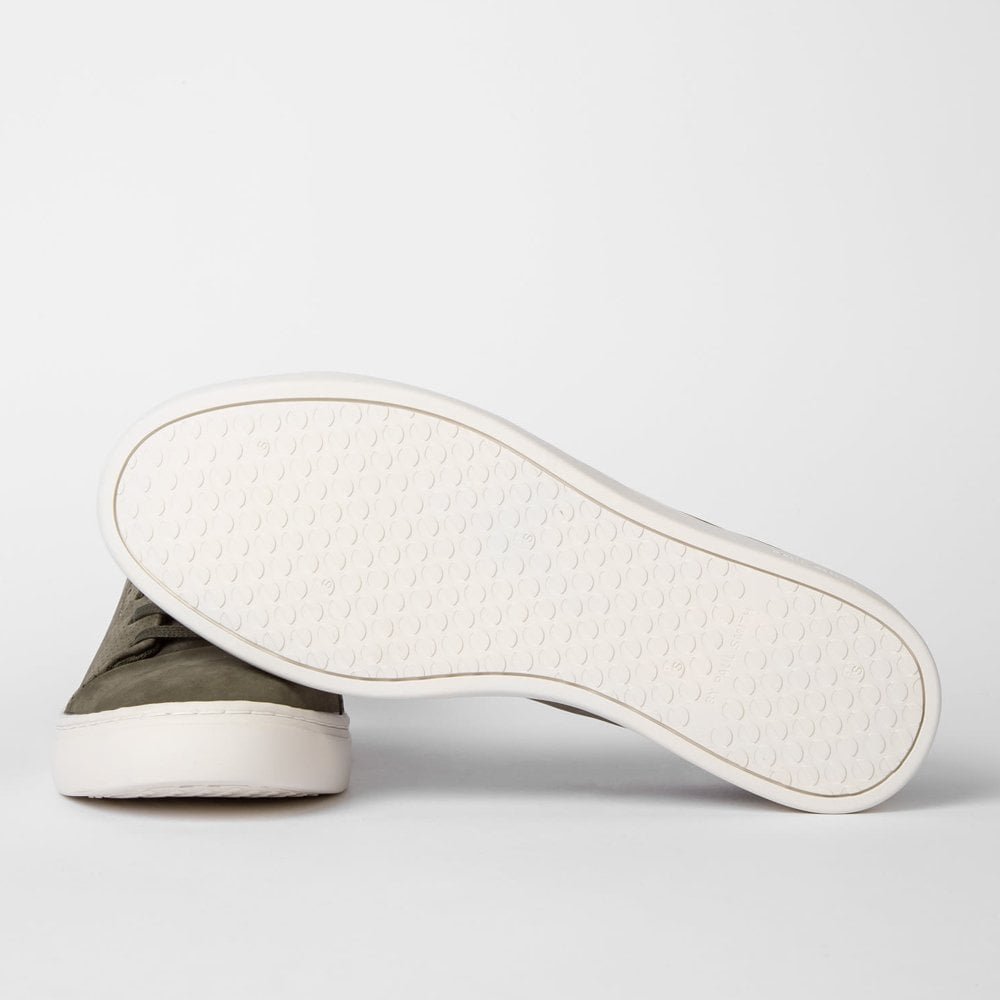 - Perforated Leather 'Lee' Trainers - Khaki