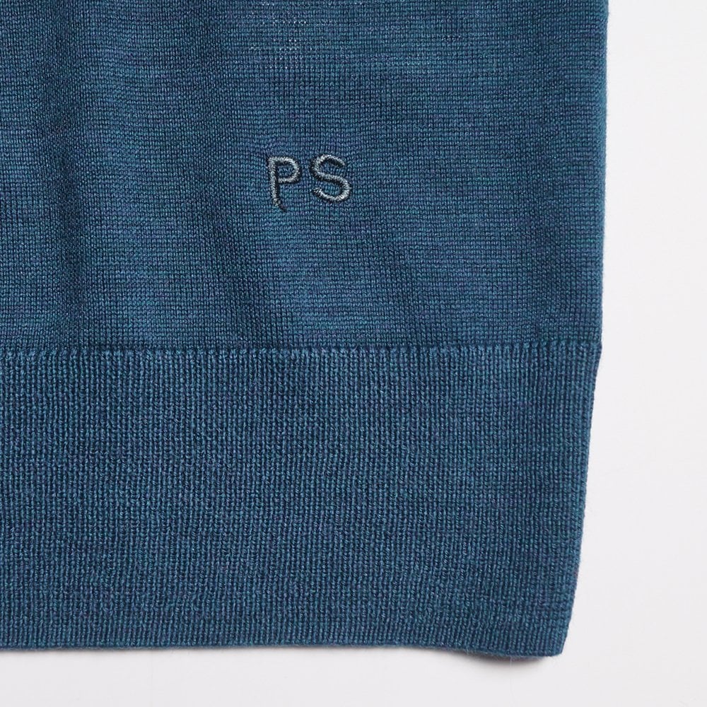 - Merino Crew Neck Pullover - Teal Blue