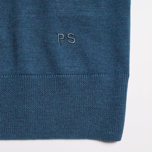 Merino Crew Neck Pullover - Teal Blue