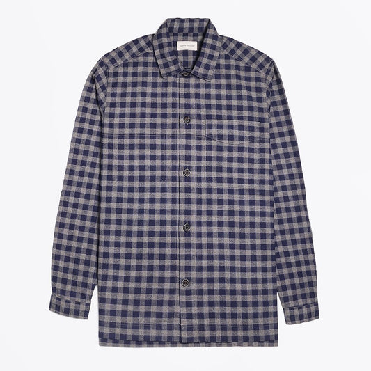 - Avery - Checked Overshirt - Navy Blue