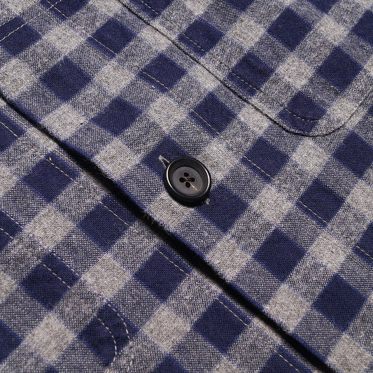 - Avery - Checked Overshirt - Navy Blue