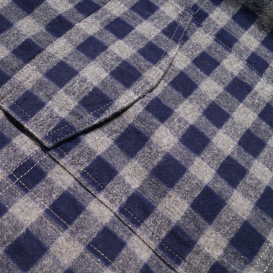 - Avery - Checked Overshirt - Navy Blue