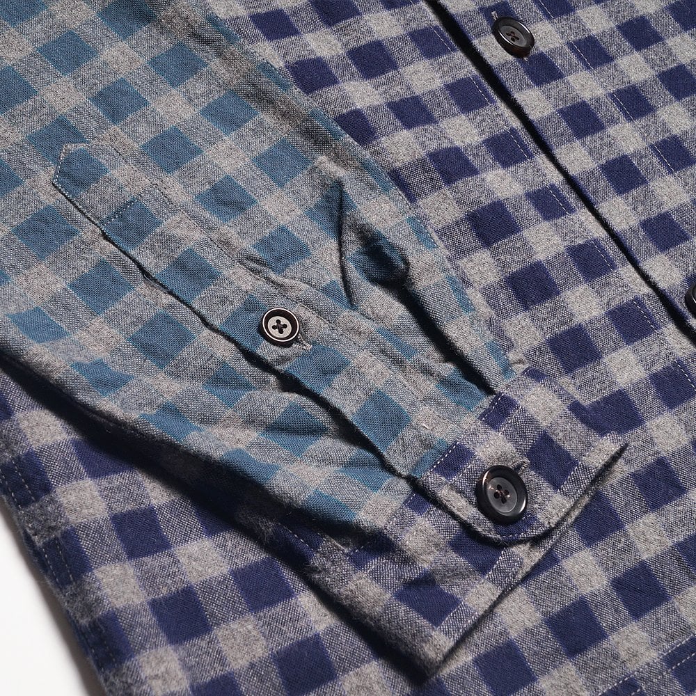 - Avery - Checked Overshirt - Navy Blue