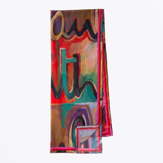 - Painted Logo Print Scarf - Multi