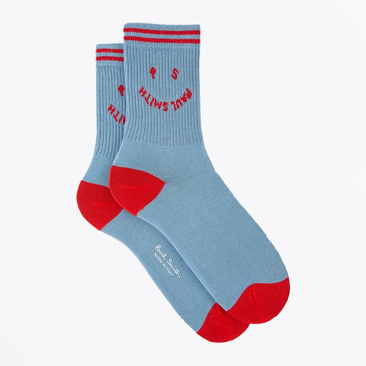 - Women's 'Happy' Ribbed Socks - Turquoise
