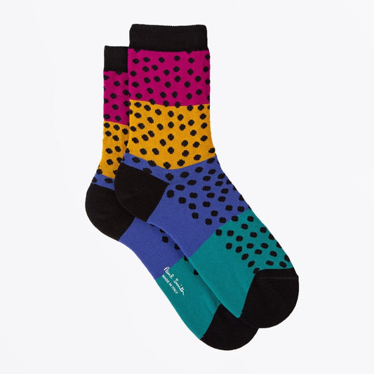 - Women's Dot Stripe Socks - Black/Multi