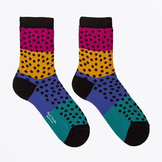 - Women's Dot Stripe Socks - Black/Multi