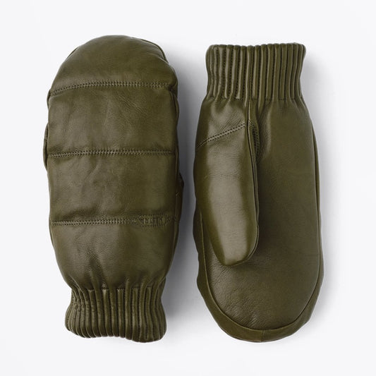- Valdres - Leather Mitt Gloves - Green