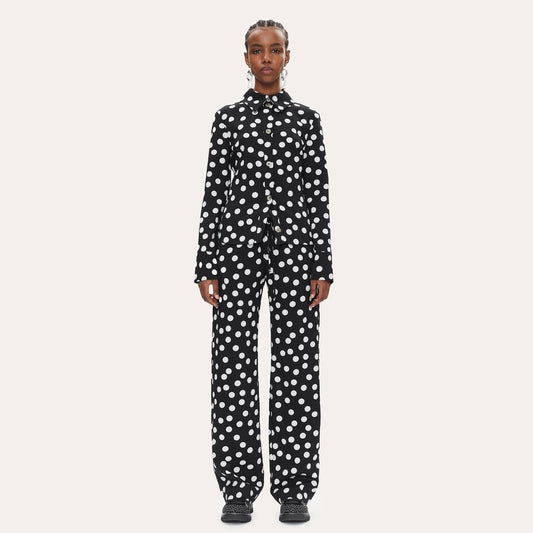 Gulcan - Polka Dot Pants - Black