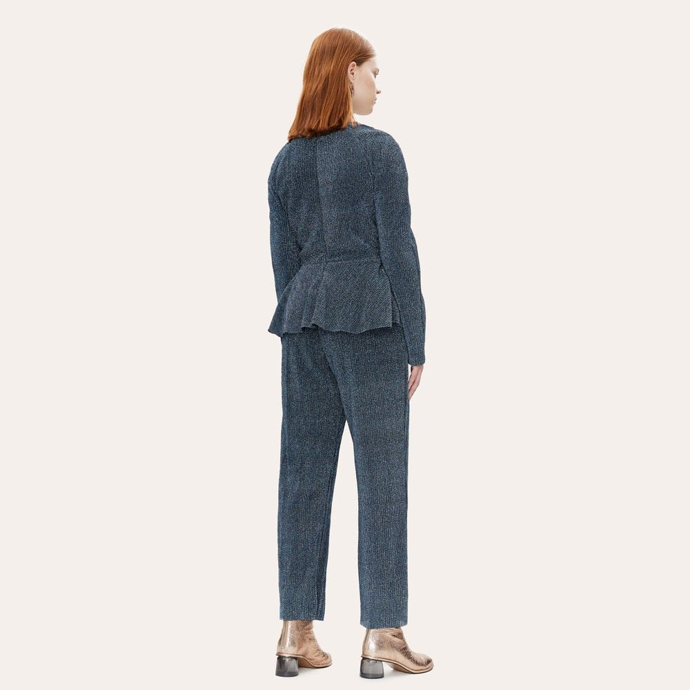 - Isra - Metallic Pants - Blue