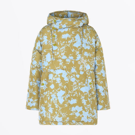 Kristina - Padded Floral Coat - Green/Blue
