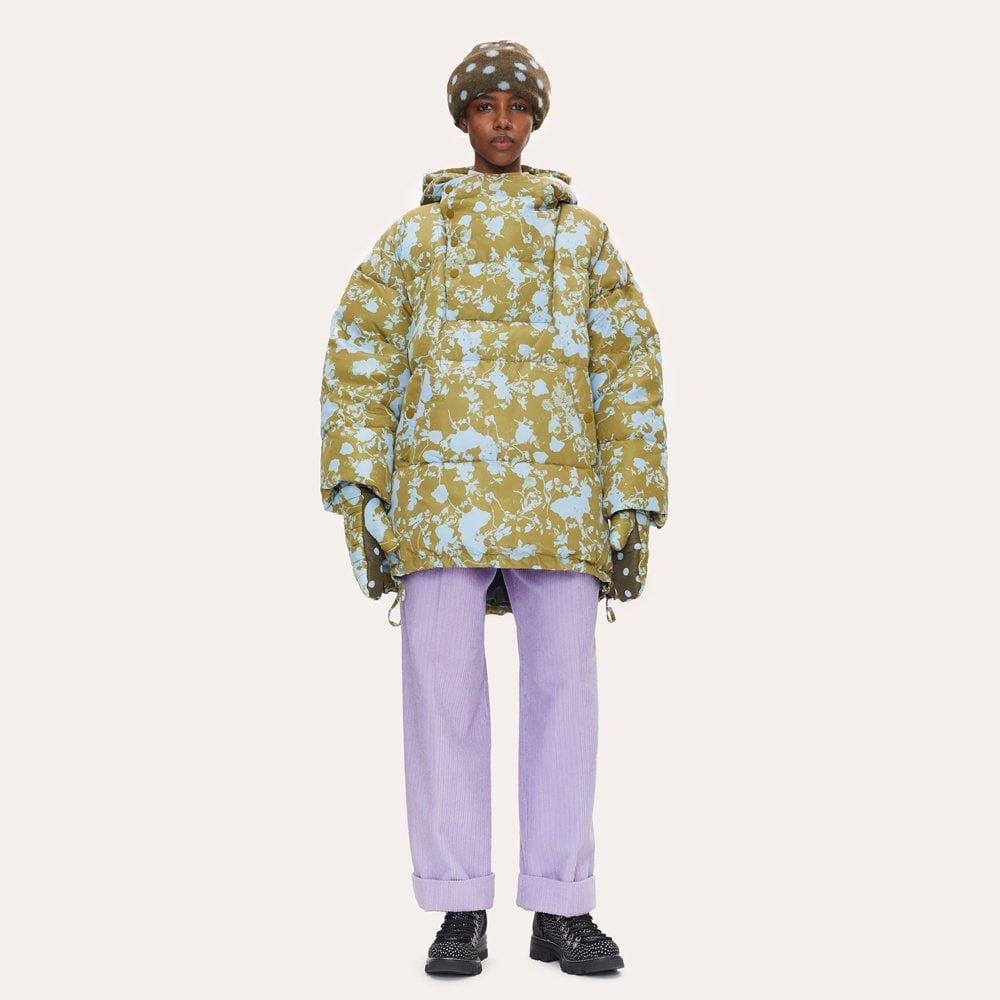 Stine Kristina - Padded Floral Coat - Green/Blue