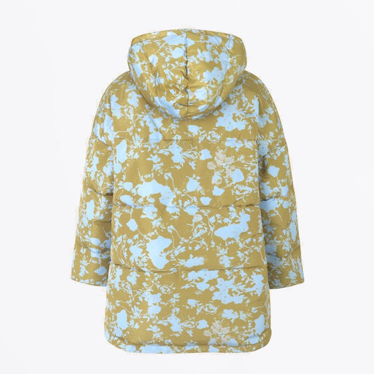 Kristina - Padded Floral Coat - Green/Blue