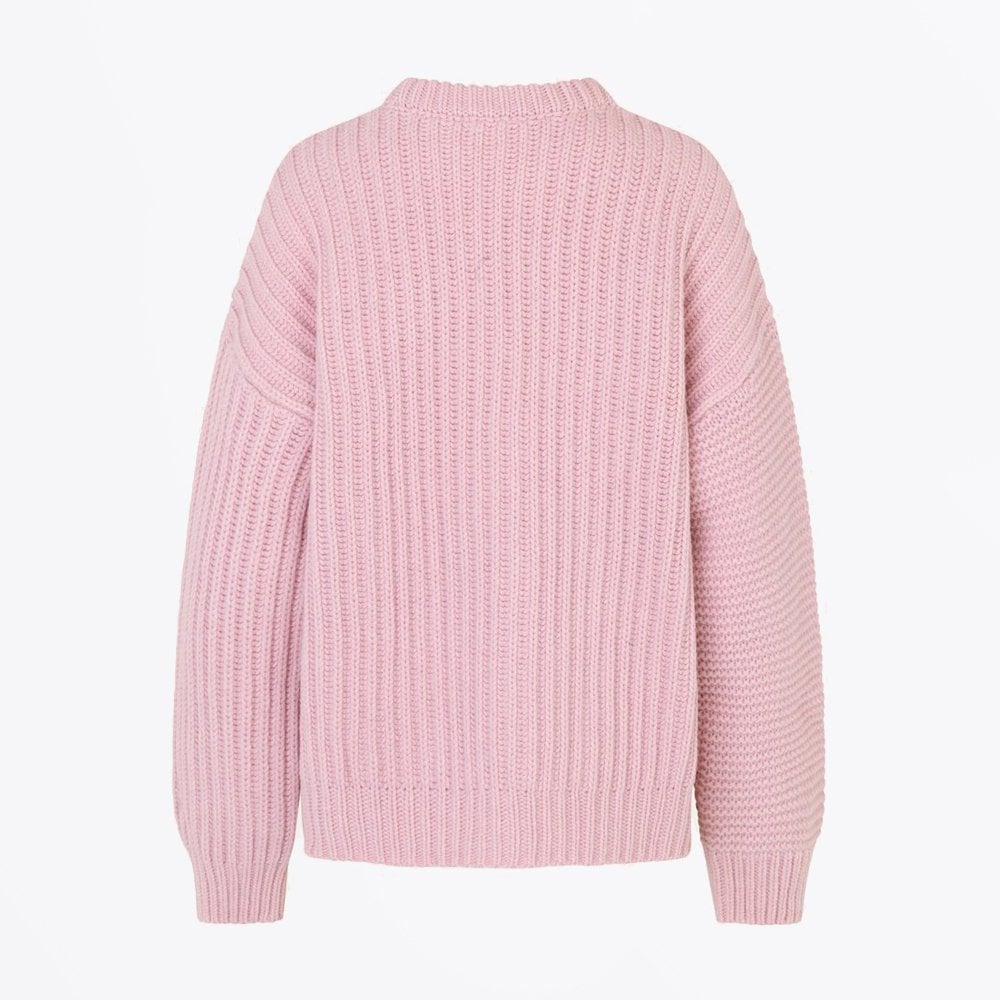 - Blanci - Colour-Block Knit Sweater - Pink/White