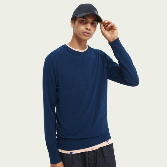 Melange Crewneck Sweater - Blue