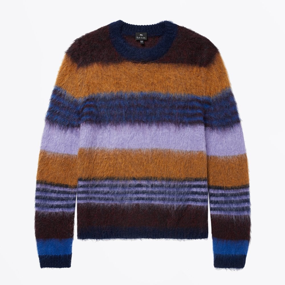 Paul Mohair-Blend Stripe Sweater - Navy/Multi