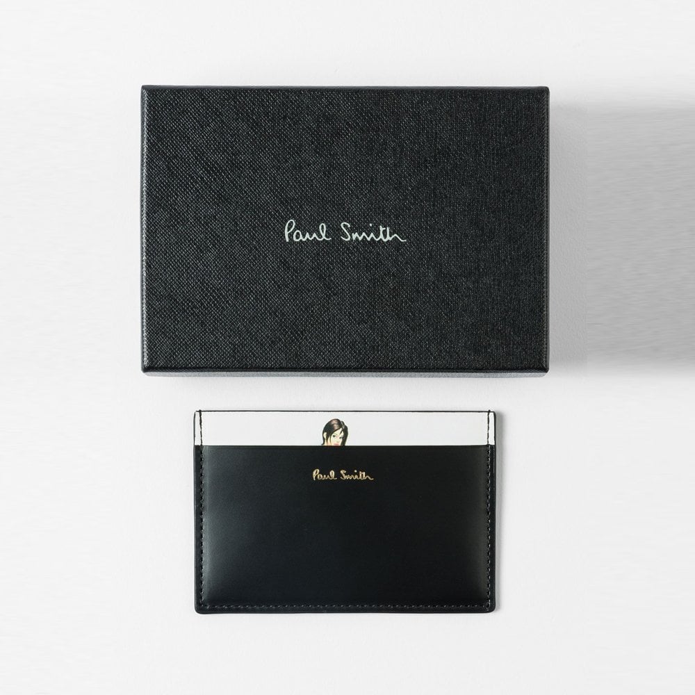 Leather 'Naked Lady' Credit Card Holder - Black