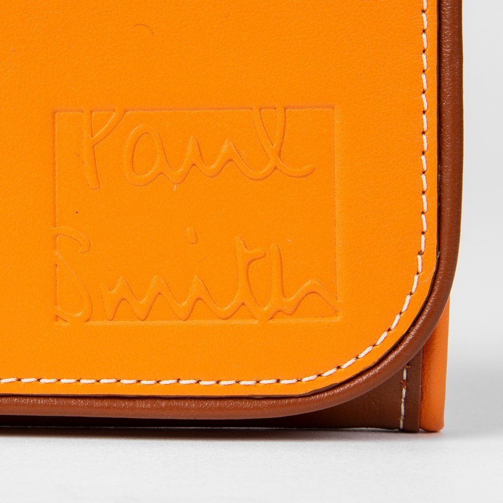 - Colour-Block Tri-Fold Purse - Orange