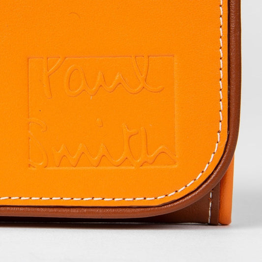 - Colour-Block Tri-Fold Purse - Orange