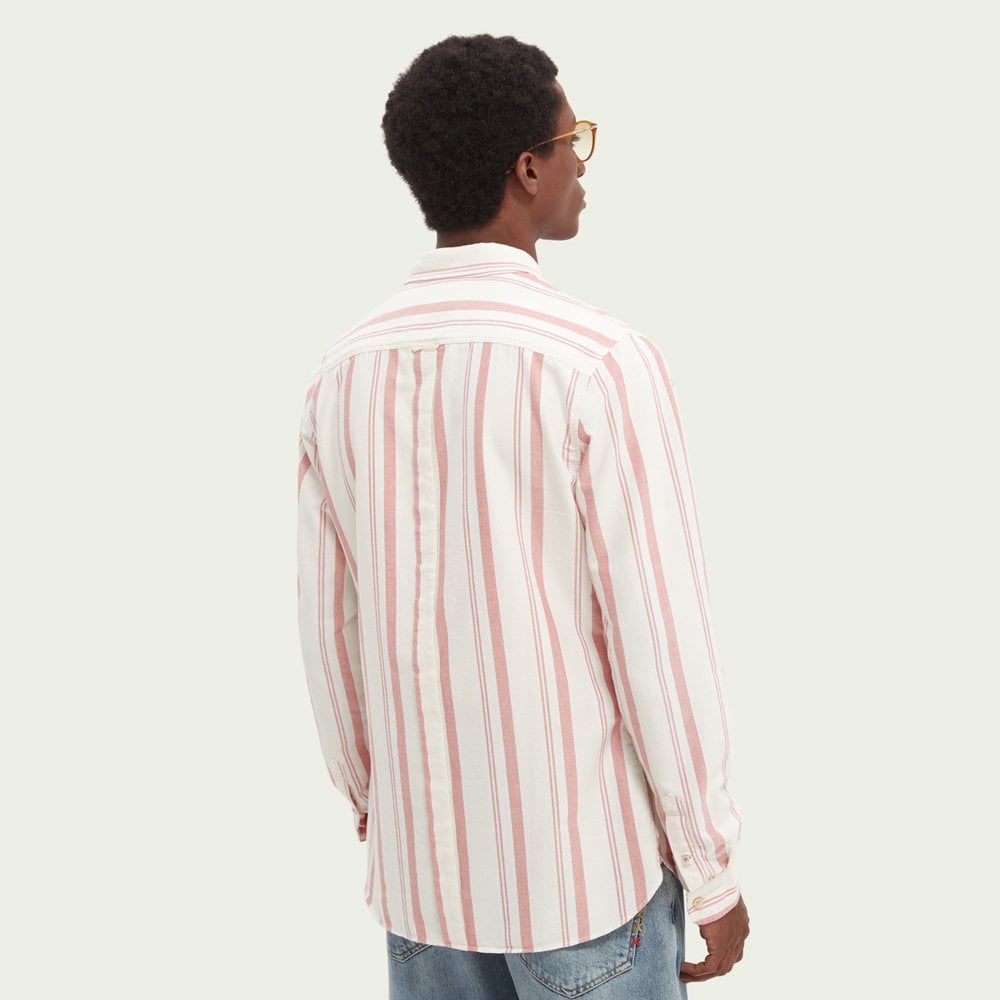 - Organic Cotton Stripe Shirt - Pink/White